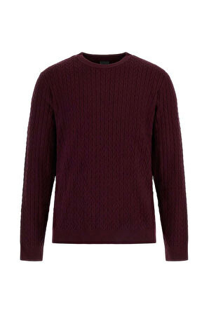 Erkek Ivan Triko Kazak - Bordo | XL