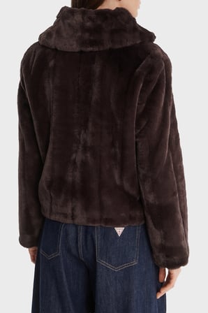Guess New Shophy Regular Fit Şal Yaka Cepli Suni Kürk Mont W0BL0NWDCH0 Kadın MONT W0BL0N WDCH0 A11R KAHVE