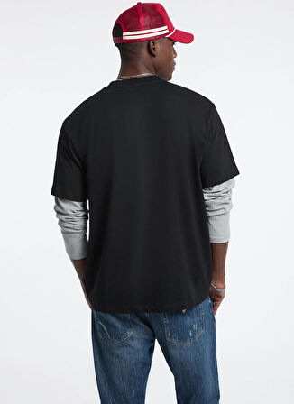 Guess Jeans Bisiklet Yaka Baskılı Siyah Erkek T-Shirt M5BI30K8FQ4-JBLK Guess Jeans Erkek