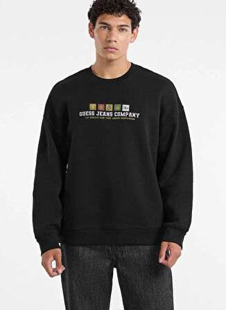 Guess Jeans Bisiklet Yaka Siyah Erkek Sweatshırt M5BQ23K9V31-JBLK Guess Jeans Erkek