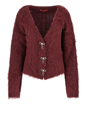 Guess Tomiko Kadın Kırmızı Yün Karışımlı Triko Hırka W5BR91Z3JI2-G596