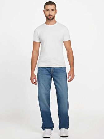 Guess Jett Erkek Mavi Loose Fit Jean M5BA0PD4K30-FLXI