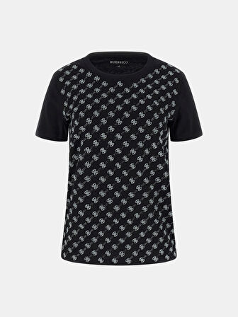 Guess Allover Kadın Siyah Regular Fit T-Shirt W5BI21I3Z14-JBLK