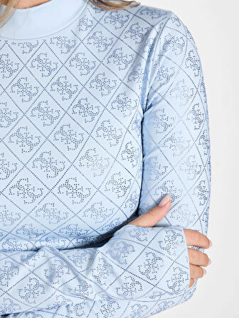 Guess Mock Kadın Mavi Top W5BP48K7182-G7N1