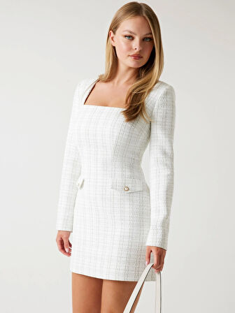 Guess Sandra Kadın Beyaz Elbise W5BK20W2382-F0YK
