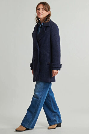 Guess Leona Kadın Mavi Yün Karışımlı Kaban W5BL22W5442-G77G