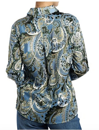 Guess Clarisse Kadın Çok Renkli Relaxed Fit Gömlek W5BH78W2770-PB0P