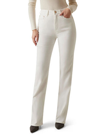 Guess Euphoria Kadın Beyaz Modal Karışımlı Regular Fit Pantolon W5BA33WFQYB-G012