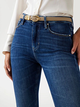 Guess Coated Kadın Mavi Kaşmir Karışımlı Skinny Fit Jean W5BA0LD4U5A-C4BU