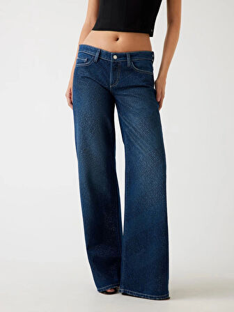 Guess Slouchy Kadın Lacivert Regular Fit Jean W5BA1DD0741-CSSN