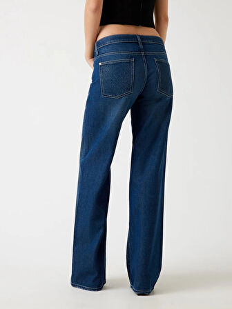 Guess Slouchy Kadın Lacivert Regular Fit Jean W5BA1DD0741-CSSN