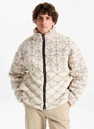 Guess Dik Yaka Ekru Erkek Sweatshırt M5BL22K9GV2-P1UC Soldier Erkek Cek