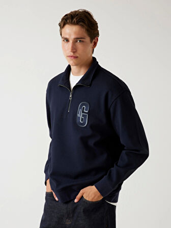 Guess Harris Erkek Lacivert Sweatshirt M5BQ18K0552-G7V2
