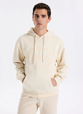 Guess Kapüşon Yaka Ekru Erkek Sweatshırt M5BQ21KCNY4-G1CV Tyler Erkek Sweats