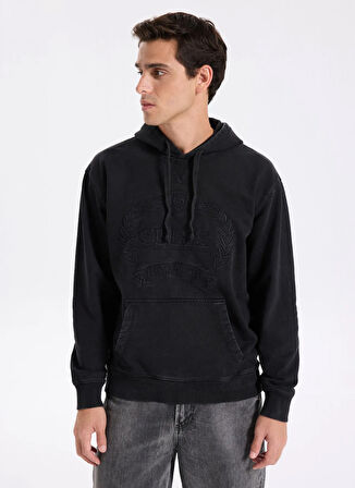 Guess Kapüşon Yaka Siyah Erkek Sweatshırt M5BQ21KCNY4-JTMU Tyler Erkek Sweats