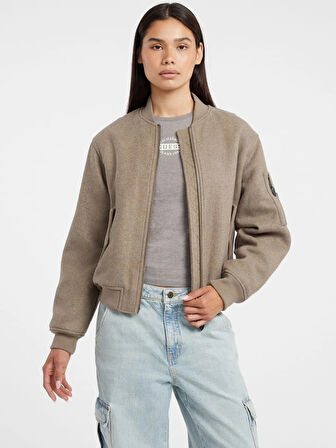 Guess Jeans Kadın Çok Renkli Yün Karışımlı Bomber Ceket W5BL14W1482-H187