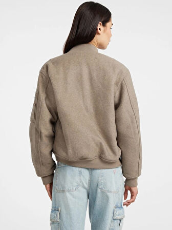 Guess Jeans Kadın Çok Renkli Yün Karışımlı Bomber Ceket W5BL14W1482-H187