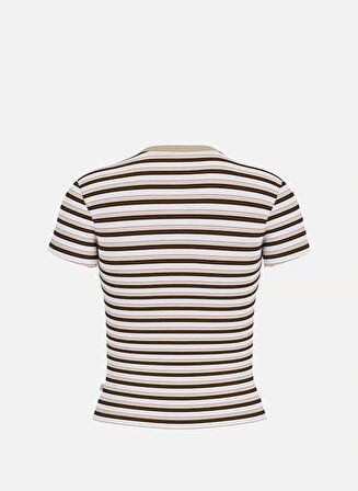 Guess Kadın Çok Renkli Çizgili Bisiklet Yaka T-shirt W5BP52KA0H1-S19F