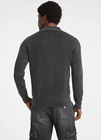 Guess Jeans Gömlek Yaka Standart Düz Siyah Erkek Kazak M5BR05Z3HM1-JBLK Guess Jeans Erkek