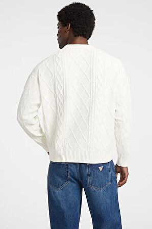 Erkek GJ Yün Karışımlı Triko - Beyaz | L