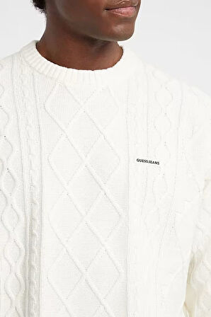 Erkek GJ Yün Karışımlı Triko - Beyaz | L