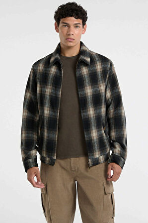 Erkek Yün Karışımlı Bomber Ceket - Çok Renkli | M