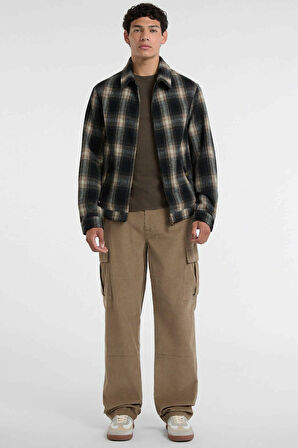 Erkek Yün Karışımlı Bomber Ceket - Çok Renkli | M