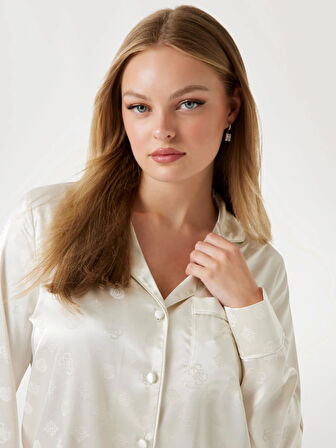 Guess Sylvie Kadın Krem Pijama Seti O5BX05W4732-F0YI