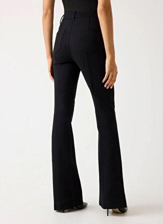 Guess Yüksek Bel Flare Siyah Kadın Pantolon Chrissy Kadın Flare Fit Pantolon
