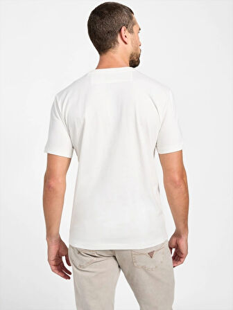Guess Shiro Erkek Beyaz Aktif Regular Fit T-Shirt Z5BI05I3Z14-G018