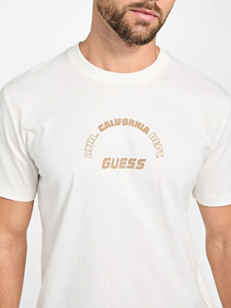 Guess Shiro Erkek Beyaz Aktif Regular Fit T-Shirt Z5BI05I3Z14-G018