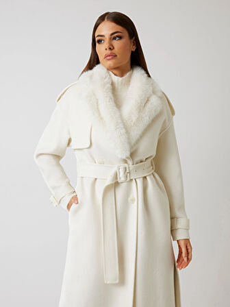 Guess Ella Kadın Çok Renkli Yün Karışımlı Kaban 5BGL027125A-MCML