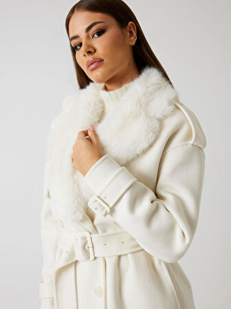 Guess Ella Kadın Çok Renkli Yün Karışımlı Kaban 5BGL027125A-MCML