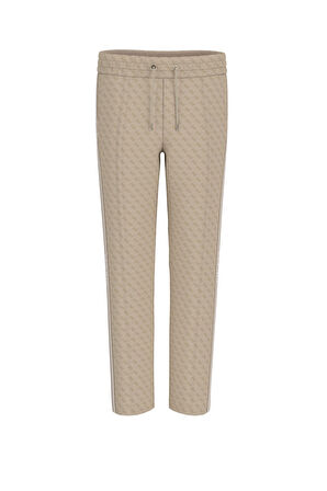 Erkek Parimo Regular Fit Monogram Desenli Aktif Eşofman Altı - Bej | XL