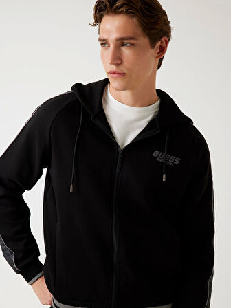 Guess Finlo Erkek Siyah Aktif Sweatshirt Z5BQ12KB3P2-JBLK