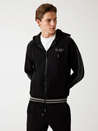 Guess Finlo Erkek Siyah Aktif Sweatshirt Z5BQ12KB3P2-JBLK