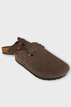 Unisex Toka Detaylı Mantar Anatomik Tabanlı Terlik  KAHVERENGİ