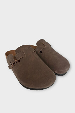 Unisex Toka Detaylı Mantar Anatomik Tabanlı Terlik  KAHVERENGİ