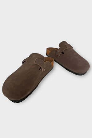 Unisex Toka Detaylı Mantar Anatomik Tabanlı Terlik  KAHVERENGİ