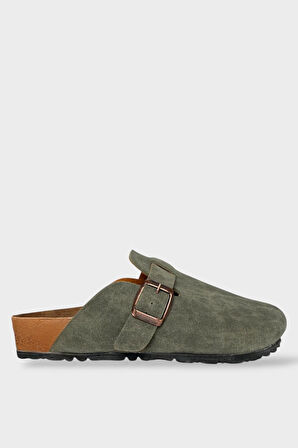 Unisex Toka Detaylı Mantar Anatomik Tabanlı Terlik  HAKİ