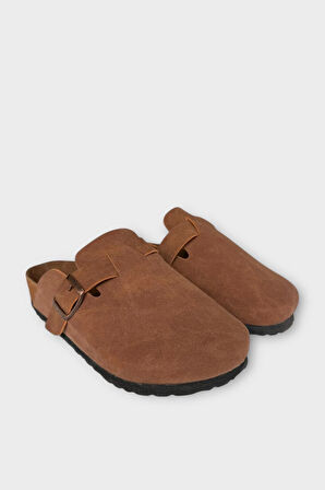 Unisex Toka Detaylı Mantar Anatomik Tabanlı Terlik  TARÇIN