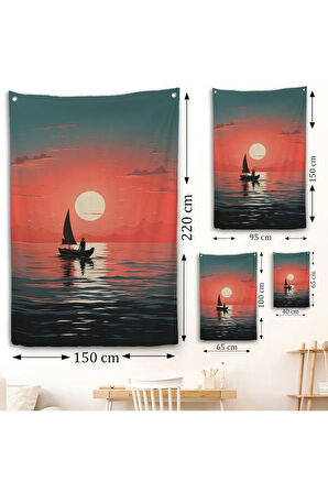 Okyanustaki Yelkenli Duvar Örtüsü-7629