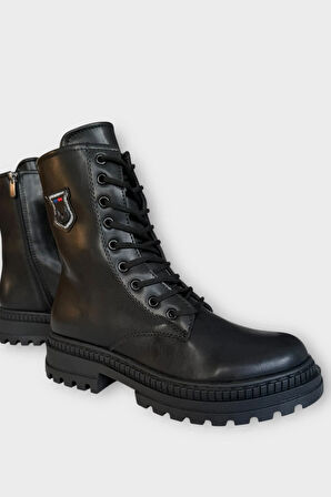 Kışlık Yandan Fermuarlı Uzun Kadın Bot SİYAH - SİYAH