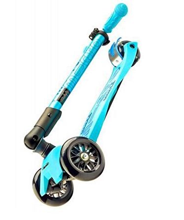 Micro Maxi Deluxe Katlanabilir Bright Blue Işıklı Scooter MMD092