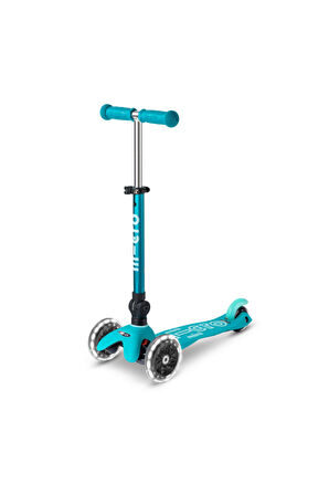 Mini Micro Scooter Deluxe Foldable LED Aqua