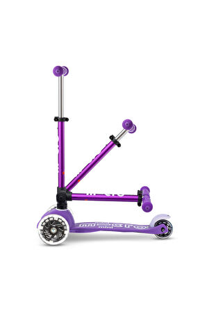 Mini Micro Scooter Deluxe Foldable LED Purple