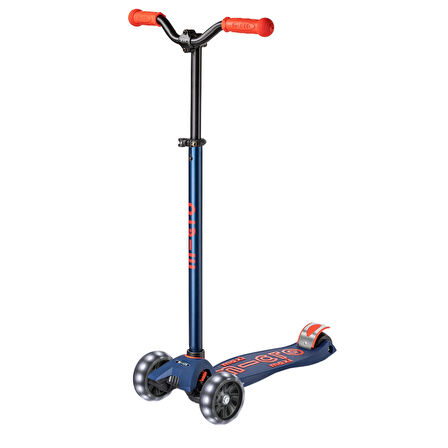 Micro Maxi Deluxe Pro LED 3 Tekerli Işıklı Çocuk Scooter Navy Red