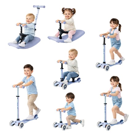Micro Mini 6 in 1 Deluxe Rock and Go LED Scooter Lavender Mist