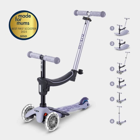 Micro Mini 6 in 1 Deluxe Rock and Go LED Scooter Lavender Mist