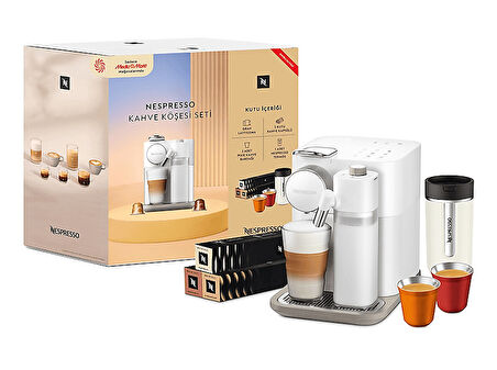 NESPRESSO F541 Kahve Köşesi Seti, Süt Çözümlü Espresso Kahve Makinesi Beyaz